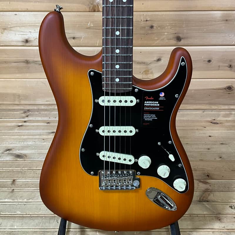 Fender Limited Edition American Performer Timber Stratocaster Electric Guitar - Honey Burst image 1
