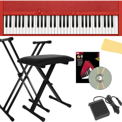 Casio CT-S1 Casiotone 61-Key Keyboard - Red w/ Adjustable Stand image 1