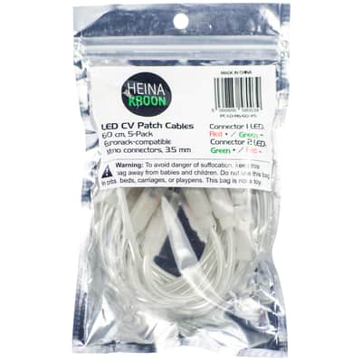 Heinakroon 23.6" (60cm) 3.5mm LED Eurorack CV Patch Cables, 5-Pack, Transparent image 4