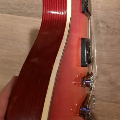 Harmony H-90 Single Cut Late 70s Lawwsuit Era Red Cherryburst image 4