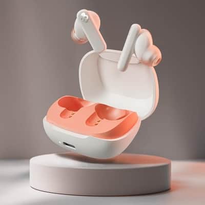 Skullcandy Smokin' Buds in-Ear Wireless Earbuds - Bone/Orange Glow image 2