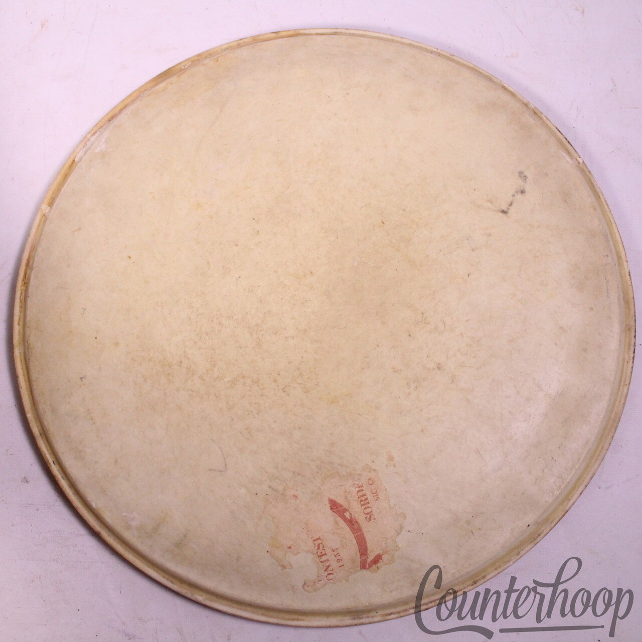 Ludwig 16"Floor Tom Calf Skin Drum Head Batter/Resonant USA Vintage 50s Script* — main photograph