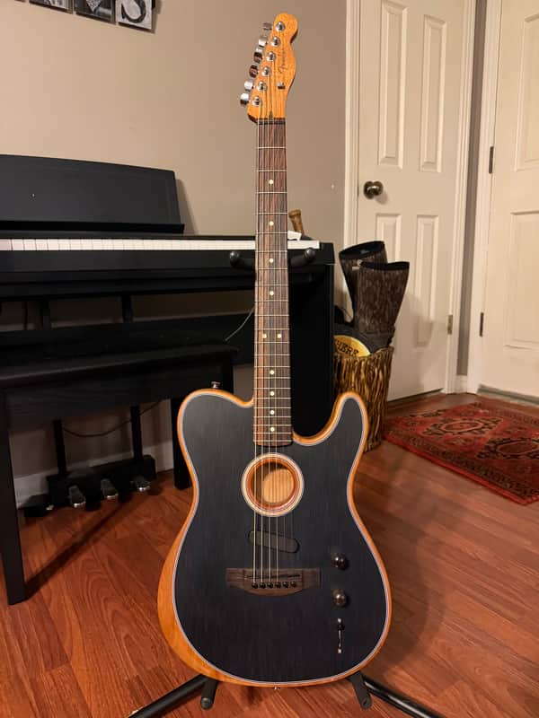 Fender Acoustasonic Player Telecaster 2021 - Present Brushed Black image 1