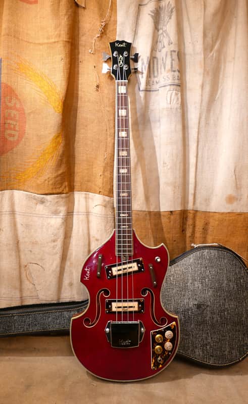 Kent Model 833 Violin Bass Guitar 1968 Cherry Red | Reverb
