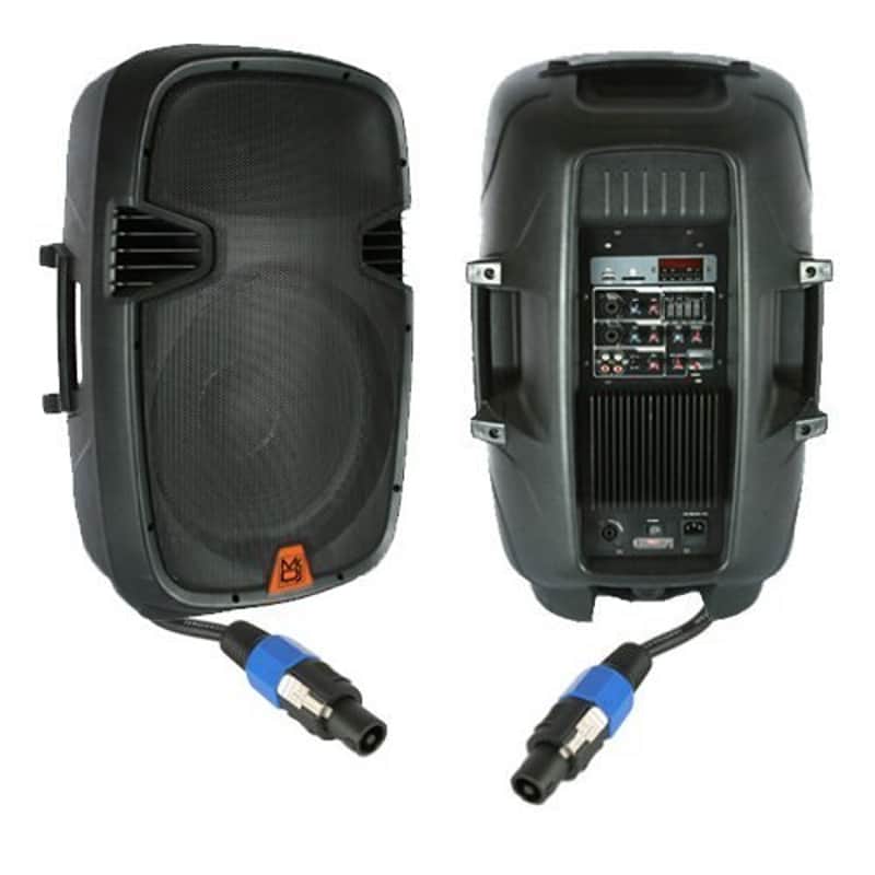 Mr. Dj PBX2610PKG 15'' 2000 Watt Max Peak Momentary Powered 2 Way Full Range Loud Speaker System Package image 1