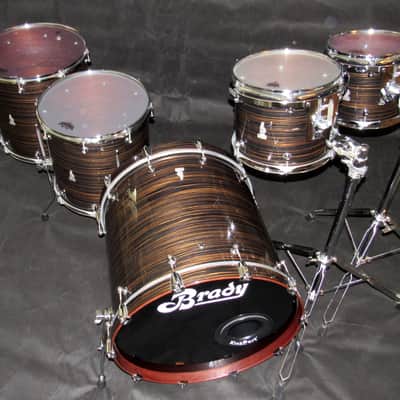 Brady Drums  Brady Maccasar Jarrah Ply 5-Piece Drum Kit Maccasar Ebony Gloss Maccasar Ebony Gloss image 2