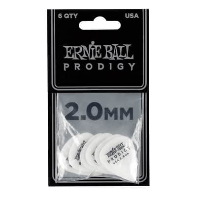 Ernie Ball P09202 Standard Prodigy Picks - 6pk - White 2.0mm image 2