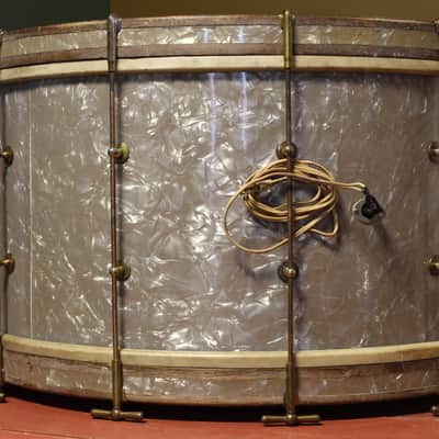 1920's Ludwig & Ludwig 14"x27.5" Bass Drum in Lavender Pearl image 4