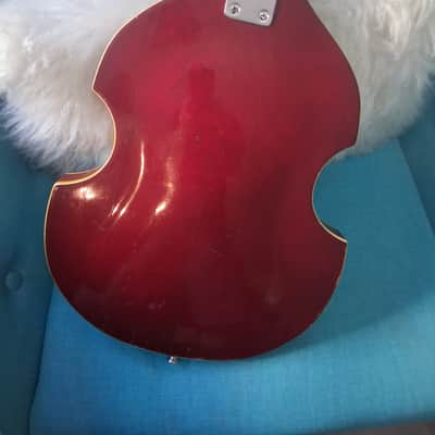 Tempo semi-hollow Violin shaped guitar - 1960s - Red Gloss image 2