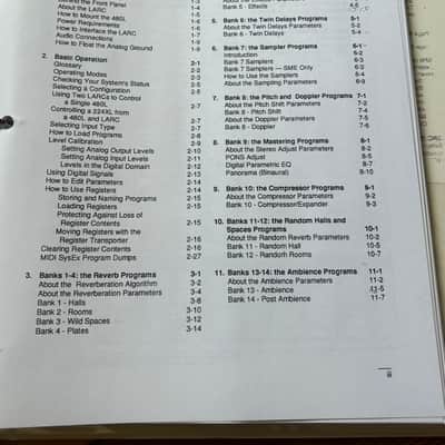 Lexicon 480L Original Owner’s Manual image 2