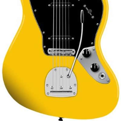 Squier Limited Edition Affinity Jaguar Electric Guitar Graffiti Yellow image 1