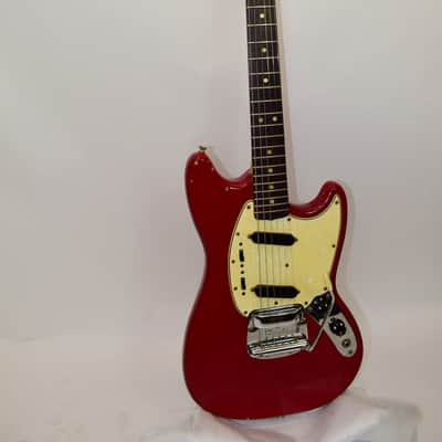Vintage 1965 Fender Mustang Electric Guitar, Dakota Red w/ Case image 2