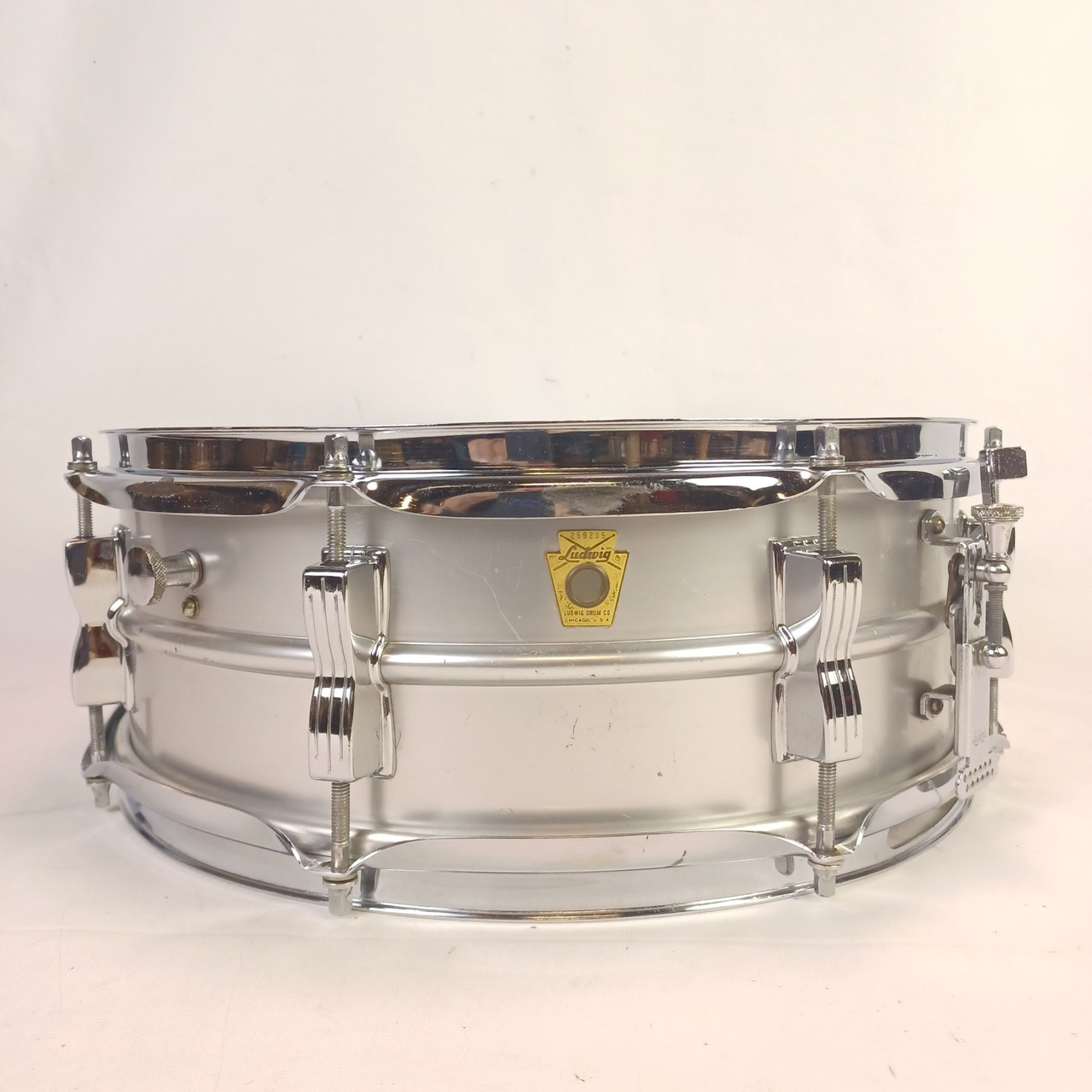 Ludwig 5x14" Acrolite Snare Drum#259295 5/12/66 Aluminum Shell#404 8-Lug Chicago — main photograph