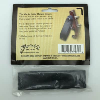 NOS Martin Leather Guitar Hanger Strap 18AMLGHBL - Black image 2