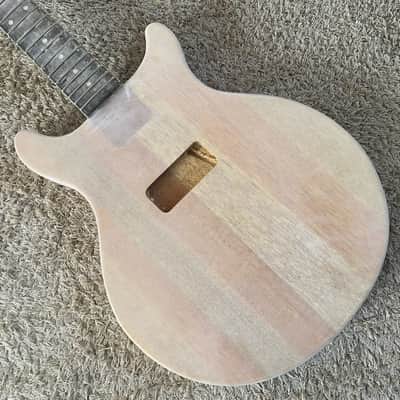 Double Cutaway Mahogany Wood Guitar Body and Neck DIY Project, Rosewood Fingerboard image 2