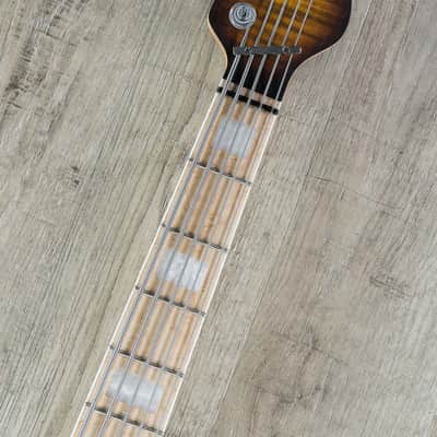 Mayones Jabba Custom 5 5-String Bass, Amber Burst, Birdseye Maple Fretboard image 7