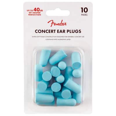 Fender Concert Ear Plugs (10 Pair), Daphne Blue image 1