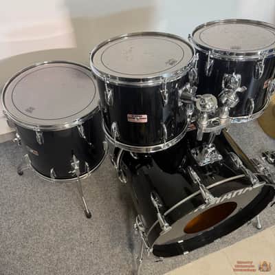 Yamaha 8000 Tour Custom 22,12,13,16 Drum Kit 1989 - Solid Black image 4