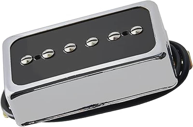 P90 Tone Pickup, Humbucker-sized Single Coil Neck Position Pick-up Loaded Alnico V Magnets, as Replacement Parts for Standard-Humbucker Pickup on Electric Guitar, Chrome-90VN image 1