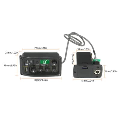 JOYO EQ-MP3 3-Band EQ Equalizer System Acoustic Guitar Preamp EQ Equalizer Piezo Pickup LCD Tuner Amplifier image 6