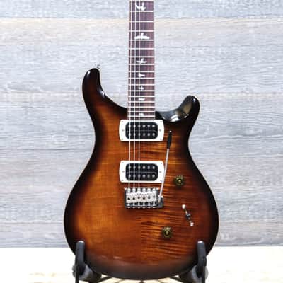 PRS SE Custom 24 Flame Maple Veneer Top Black Gold Burst Electric Guitar w/Bag image 1