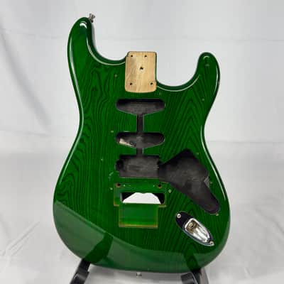 ESP Vintage Plus Strat Style Electric Guitar Body MIJ Japan 1990’s - Trans Green image 1