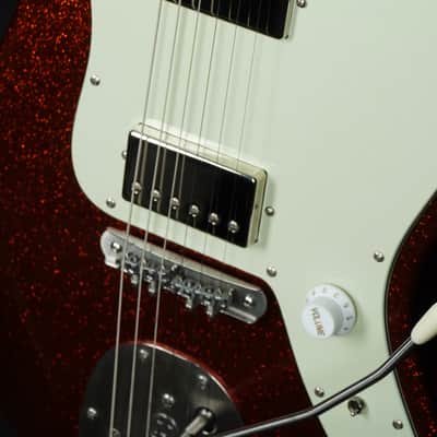 Suhr Custom Classic JM in Orange Sparkle with Mastery Bridge and Vibrato image 2