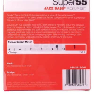Fender SUPER55 SPLIT COIL JAZZ BASS PICKUP SET, staggered - 2010s image 2