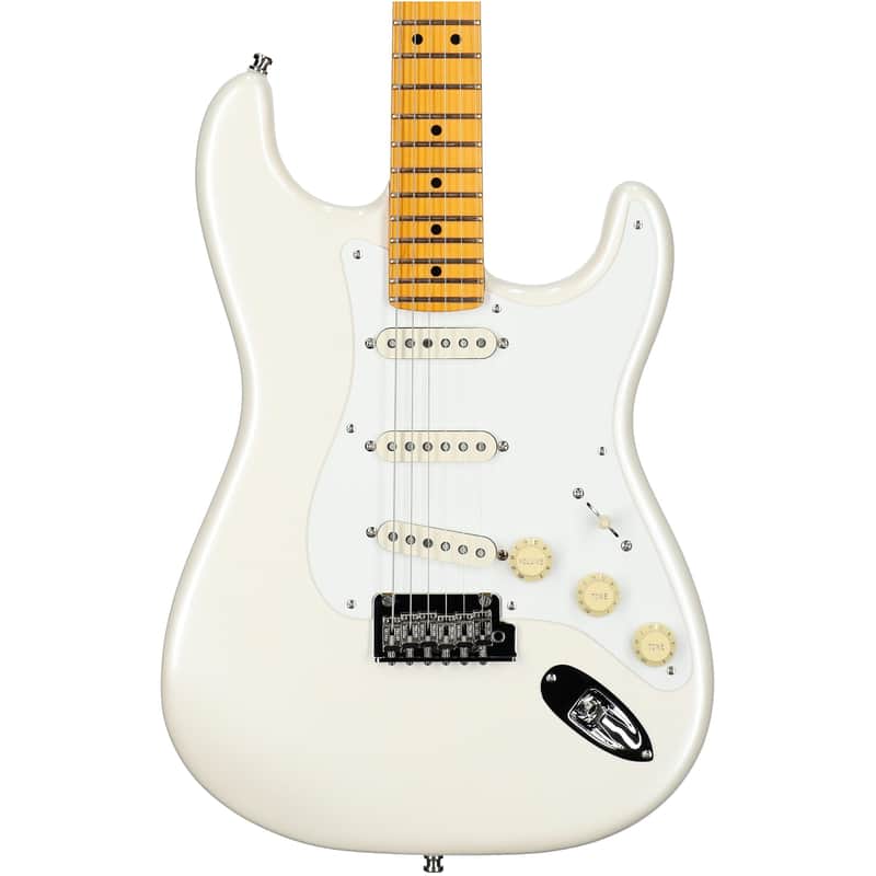 Fender Lincoln Brewster Signature Stratocaster Electric Guitar, Maple Fingerboard (with Case), Olympic White