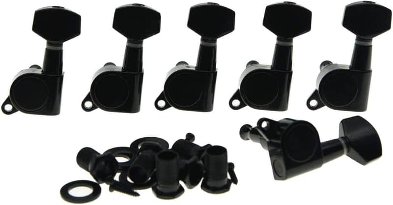Left Handed Black Guitar Tuning Keys Lefty Tuners Machine Heads image 1