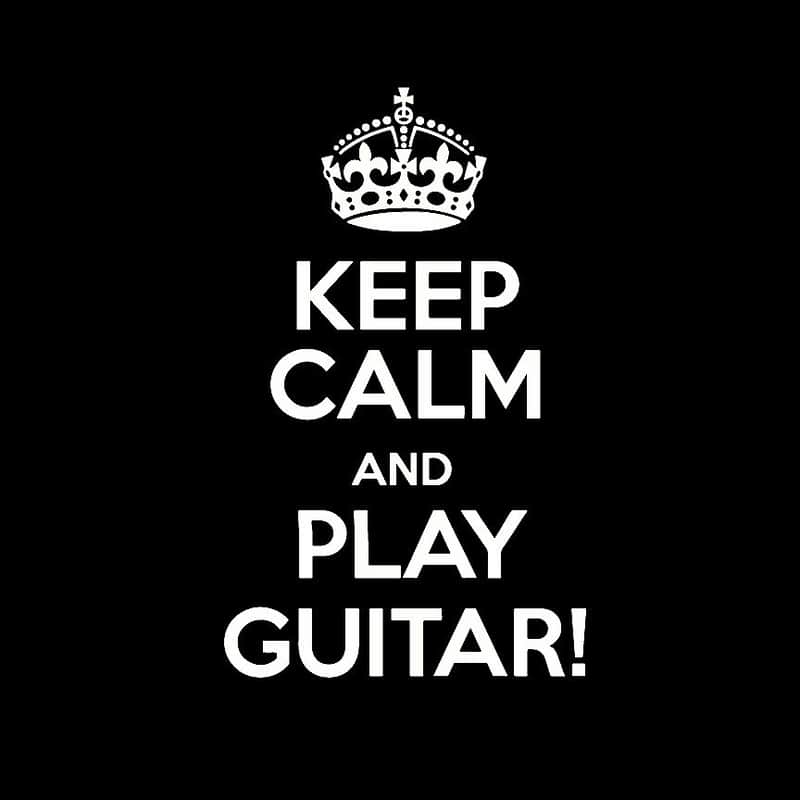 Keep Calm and Play Guitar Black T-Shirt - 4XL image 1