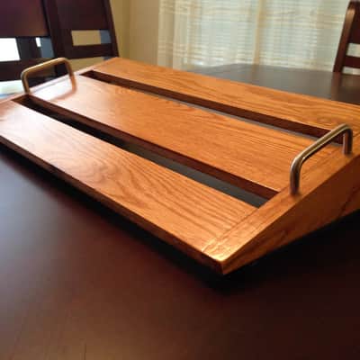 Custom 19.5" Oak Wood Pedalboard- Polyurethane Finish. FREE Shipping! image 1