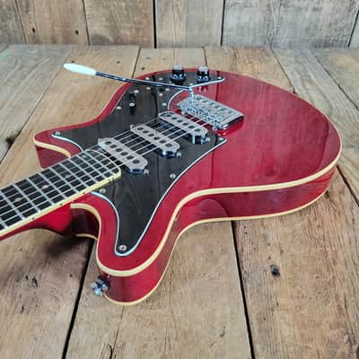 Harley Benton BM-75 DLX Brian May Red Special Replica - Transparent Red image 11