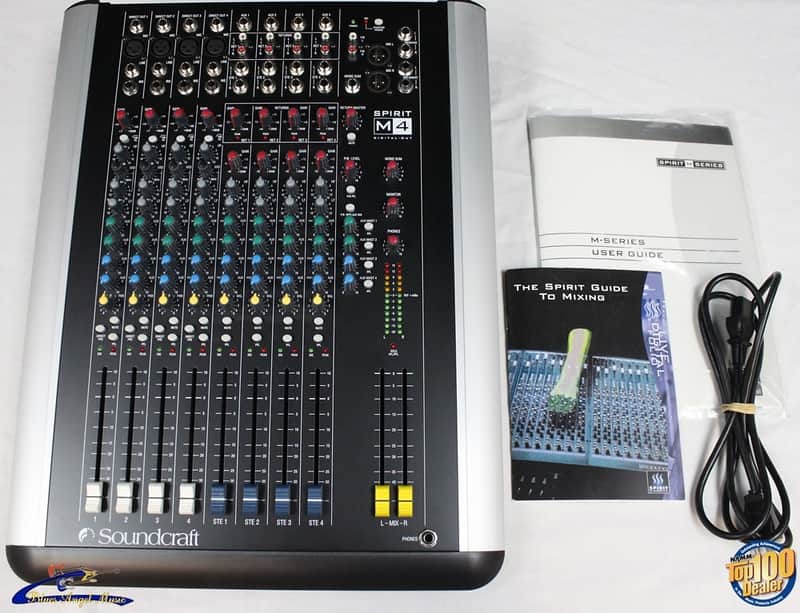Soundcraft Spirit M4 4-Channel Mixer w/ 3-Band EQ, Box & Manual