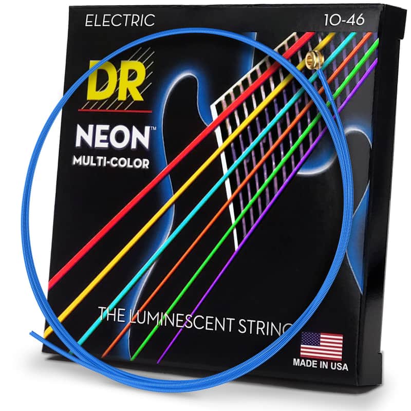 DR Strings HI-DEF NEON – MULTI-COLOUR Coloured Electric Guita…