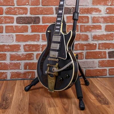 Gibson Les Paul Custom 3-Pickup with Bigsby Ebony 1960 w/Hardshell Case (Refin/Refret/Headstock Repair) image 5