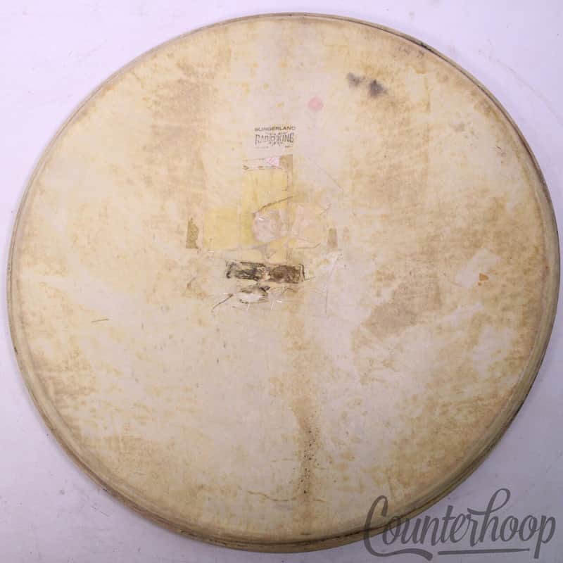 *Slingerland 22"Radio King Bass Drum Calf Skin Head Logo Batter Vintage 40s USA* image 1