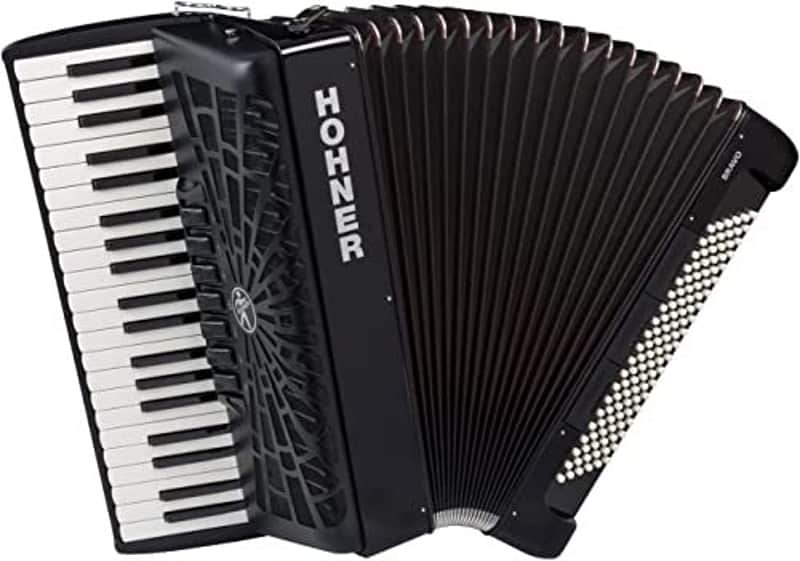 Hohner Bravo III 120 Chromatic Piano Key Accordion - Jet Black (BR120BLK) image 1