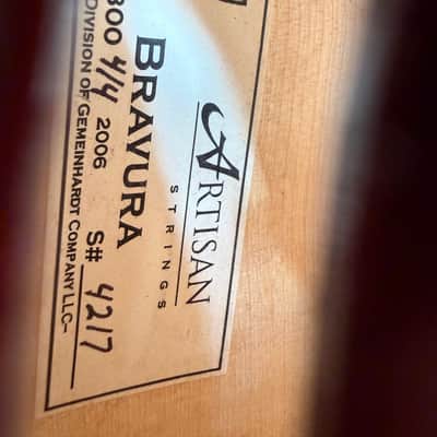 Artisan Strings Bravura Model 300 4/4 Violin Outfit w/ Bow & Case Serial #4217 – Good image 2