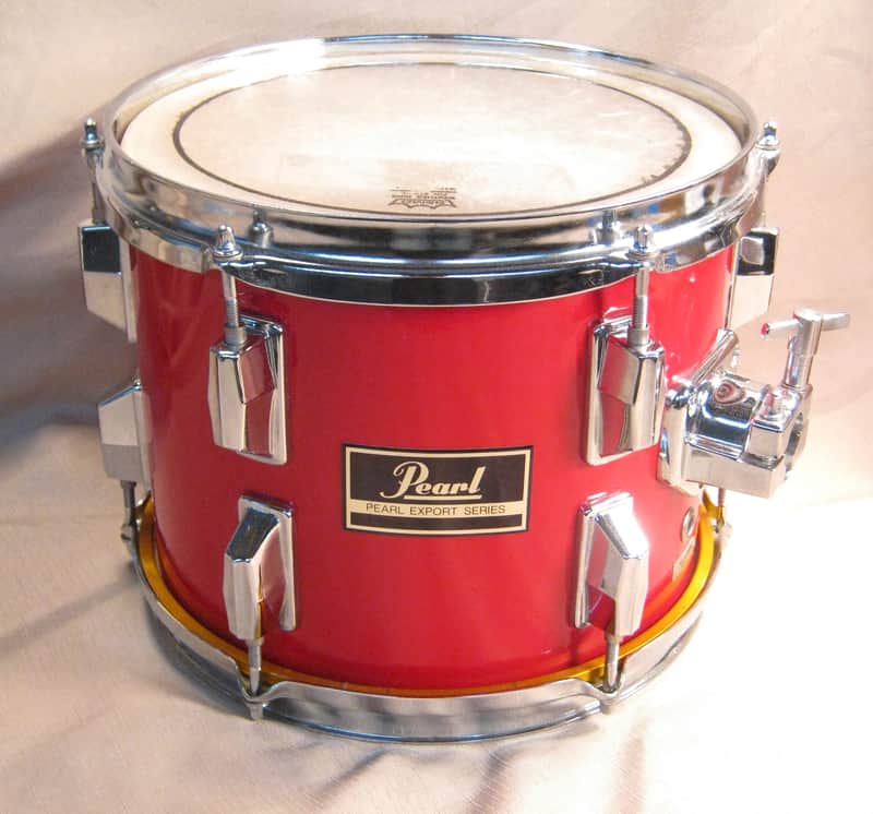 Pearl Export 10 Inch Across by 8 Inch Deep Tom Drum Red 80's 90's Lot 71-02 image 1