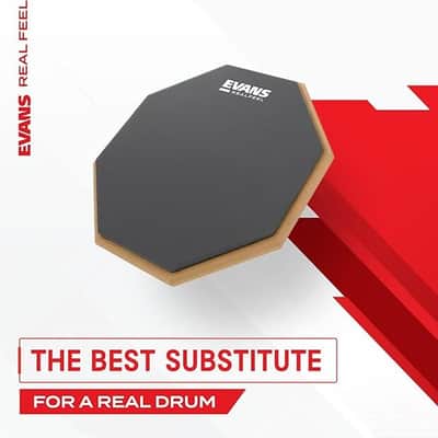 Evans RealFeel 12” Double-Sided Drum Practice Pad, Gum Rubber image 2