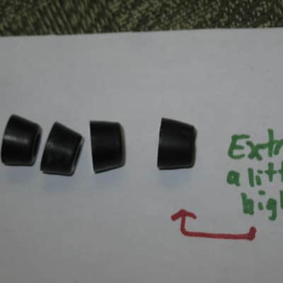 used genuine Electro Harmonix rubber feet (set or 4 feet + 1 exta foot) for / from late 1990s to late 2000s Russian Big Miff or Russian Small Stone [NO pedal(s) / NO screws) ONE foot has a break/crack/cut, AS IS / NO RETURNS image 19