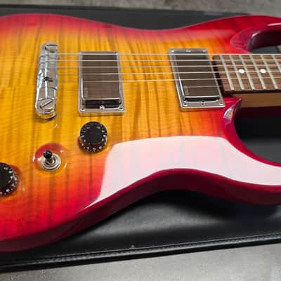 Jackson AT2T MIJ Japan 1997 - Cherry Sunburst Flame Top EMG HH Super Archtop AT1 Strat Pre-Fender Pro Professional 90s Guitar image 5
