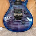 2021 Vibrant Color! PRS Wood Library Custom 24 Floyd Rose - Violet Blue Burst - Torrefied Maple Neck - Ebony Fretboard - 10 Top