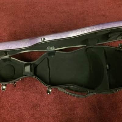 WCS Cello-Shaped VIOLIN upgraded Fiberglass Pro Case 4/4 Brushed Purple image 9