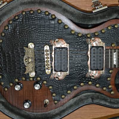 Jim Cat LP Style Black Gator w/Seymour Duncan Mark Holcomb Alpha/Omega Pickups and Upgraded Electronics image 2