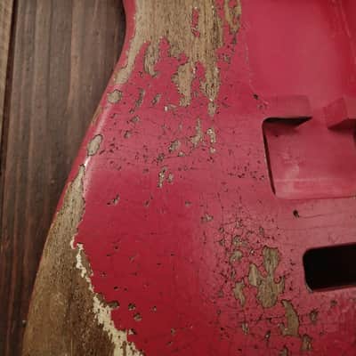 #202624 :: Baldman's Relic Stratocaster body in Heavy Relic Hot Rod Red nitro finish :: Roadworn Aged image 3