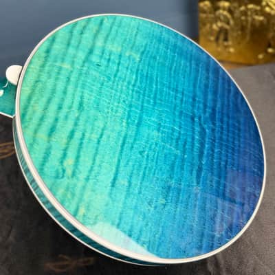 Custom Deering Maple Blossom Caribbean Blue Fade 5-String Banjo image 17