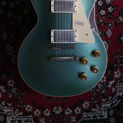Gibson 1957 Les Paul Standard Natural Back VOS Electric Guitar  2019 Antique Metallic Teal image 2