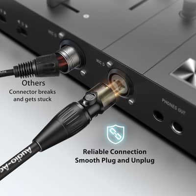 6.6ft 2 Pack XLR Cables, Gold Plated Connectors, All Length from 1.5ft to 300ft Kevlar-Reinforced Nylon Braided XLR Microphone Cable, OFC Shielded Mic Cable image 3